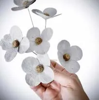 Bouquet de petites fleurs bleues, fabrication artsanale par étoile vagabone