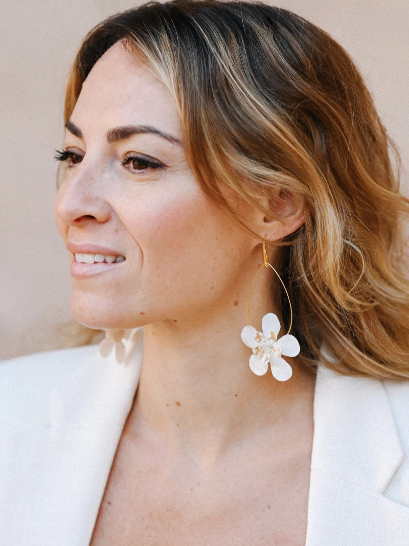 Boucles Zoé – blanche & or